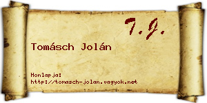 Tomásch Jolán névjegykártya