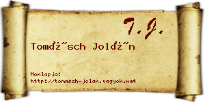 Tomásch Jolán névjegykártya