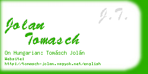 jolan tomasch business card